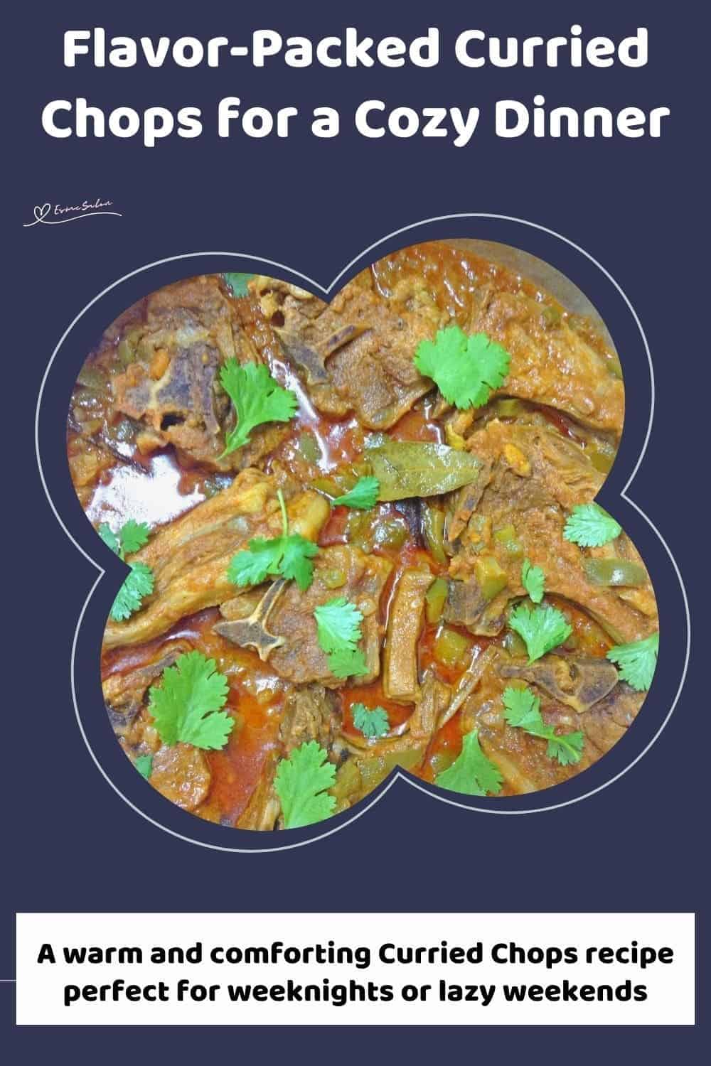 an image of Curried Chops garnished with fresh coriander