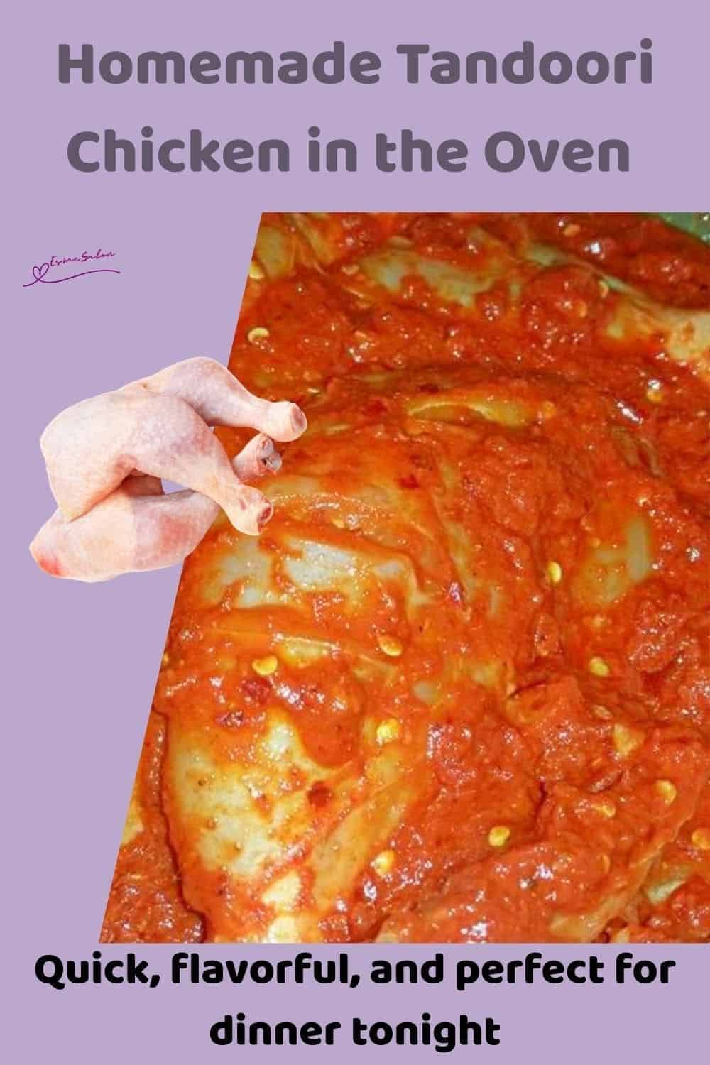 an image of Tandoori Chicken pieces ready for the oven to be baked