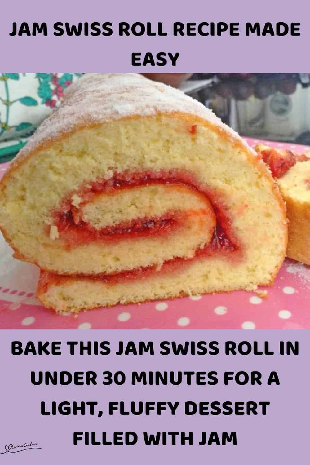 an image of a Jam Swiss Roll sliced