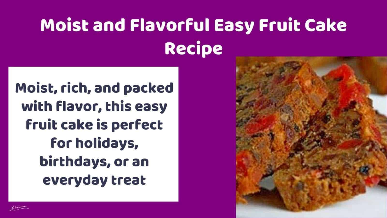 an image of 3 slices of Easy Fruit Cake