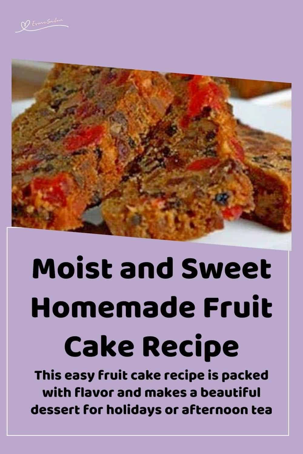 an image of 3 slices of Easy Fruit Cake