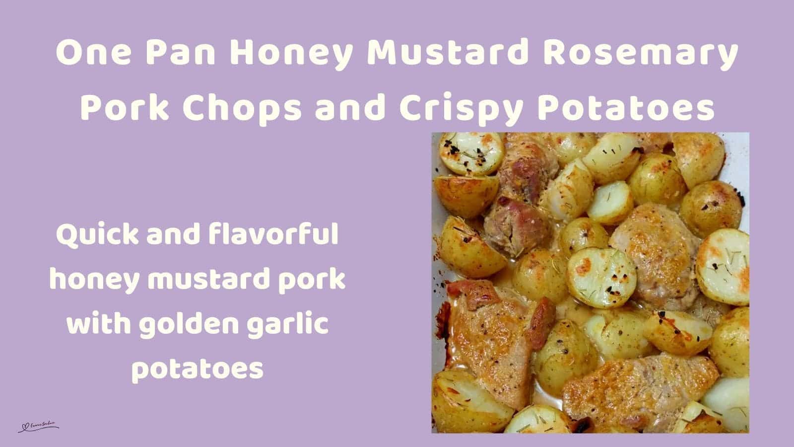 an image of a platter with Honey Mustard Rosemary Pork Chops