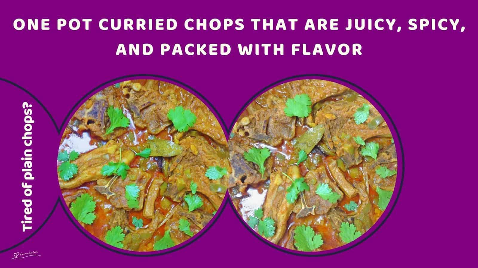 an image of Curried Chops garnished with fresh coriander