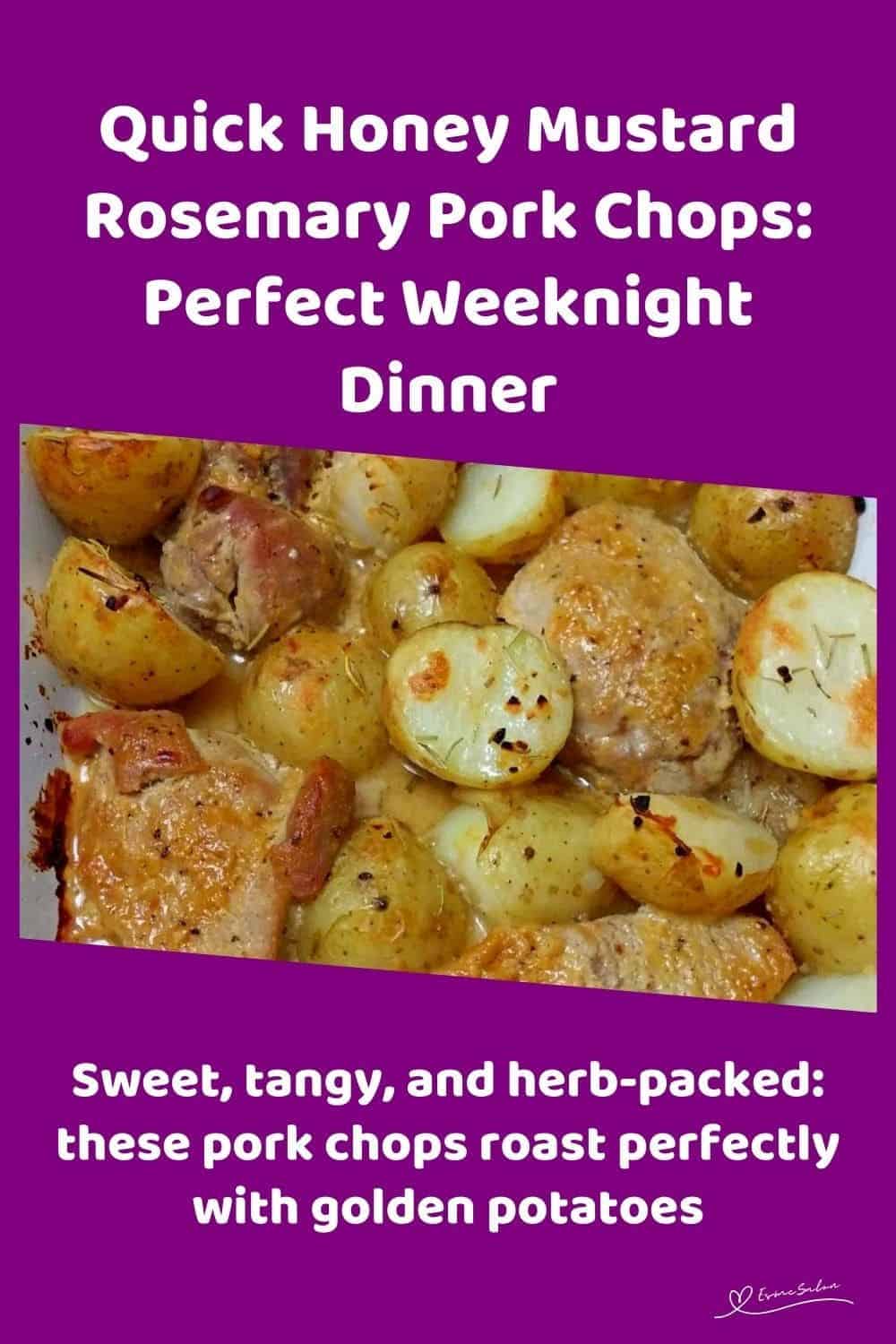 an image of a platter with Honey Mustard Rosemary Pork Chops