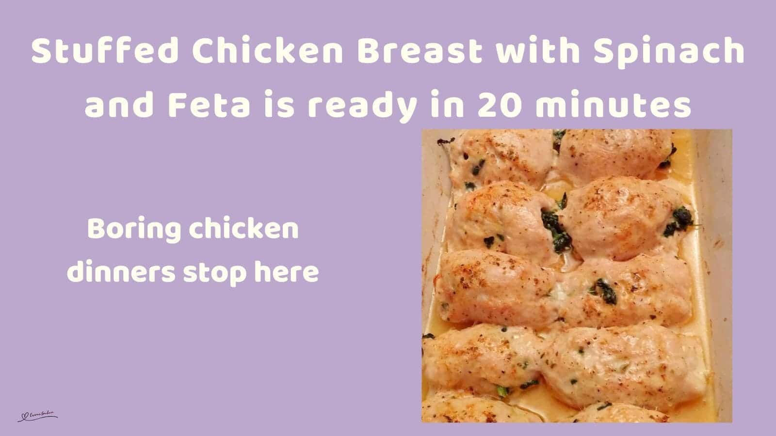 an image of Stuffed Chicken Breast pieces in a baking dish