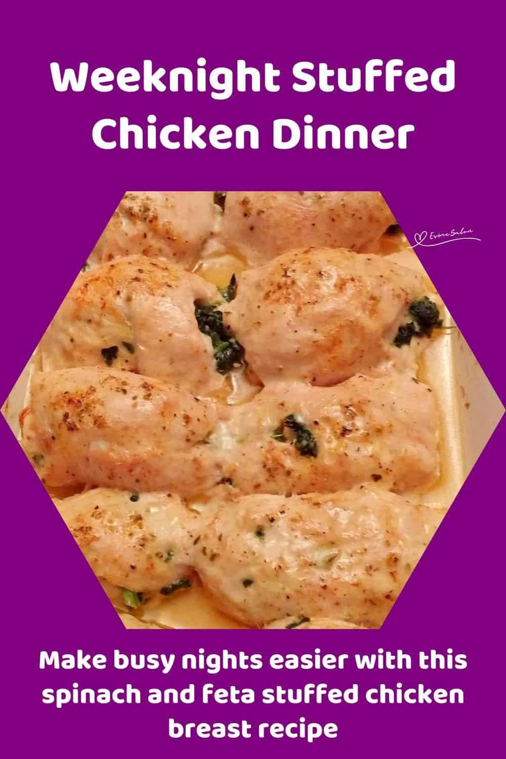 an image of Stuffed Chicken Breast pieces in a baking dish