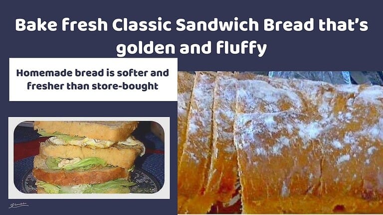 an image of a Classic Sandwich Bread, slices and made into a sandwich
