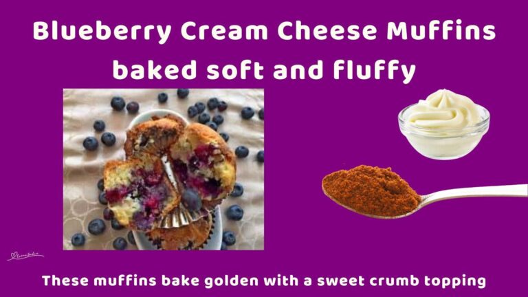 an image of Blueberry Cream Cheese Muffins with blueberries strewn around the muffins