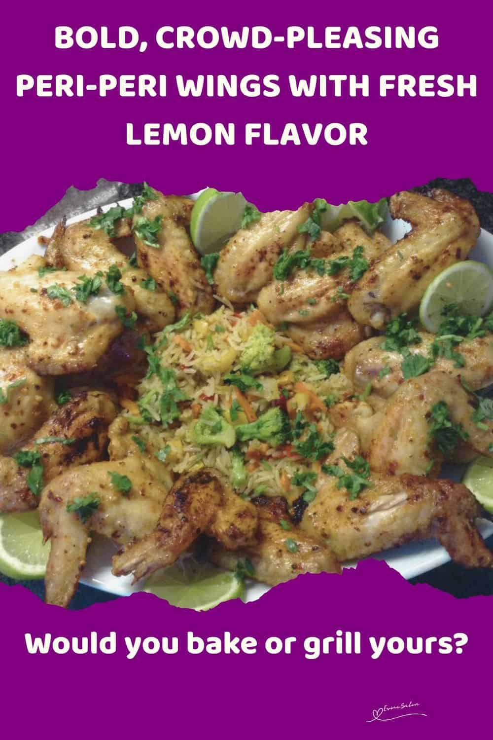 an image of Peri-Peri Chicken Wings on a white platter