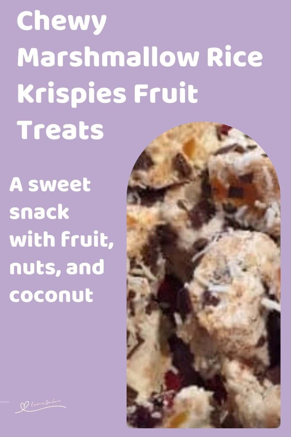 an image of blocks of Rice Krispies Fruit Treats covered in coconut