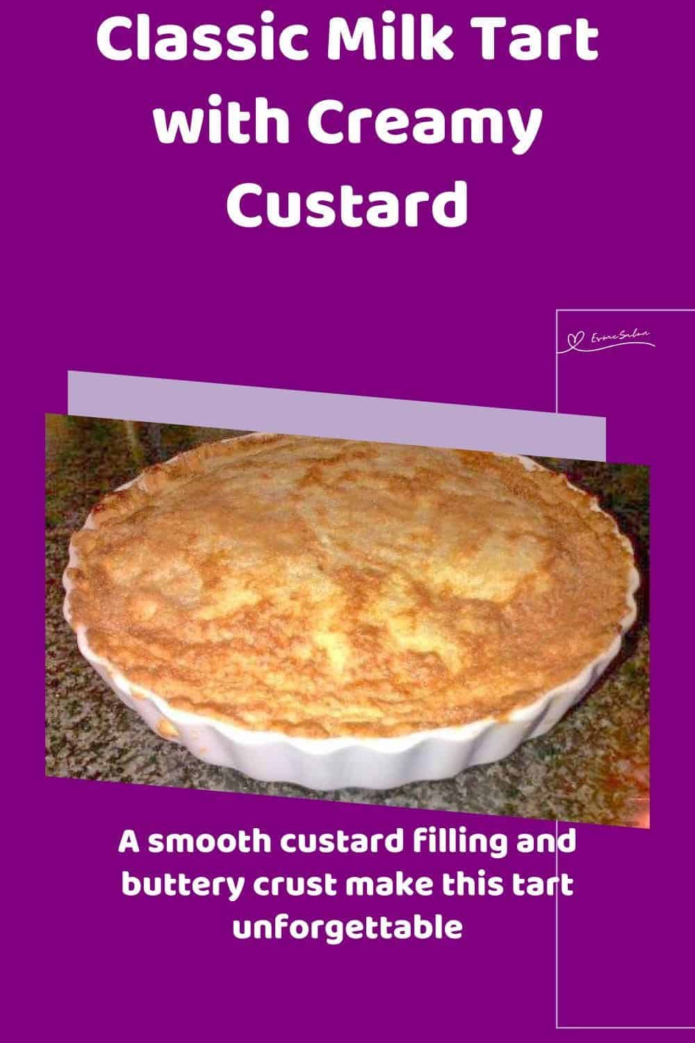 an image of a Classic Milk Tart in a white fluted dish