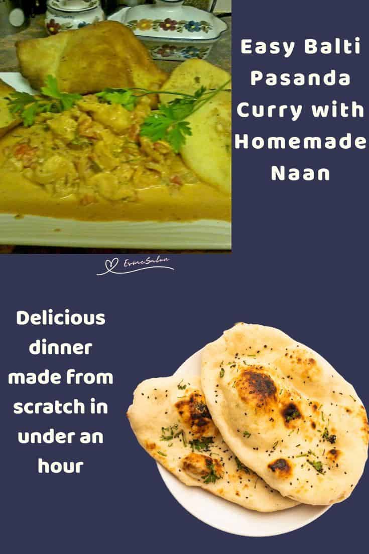 an image of Balti Pasanda Chicken with Garlic Naan