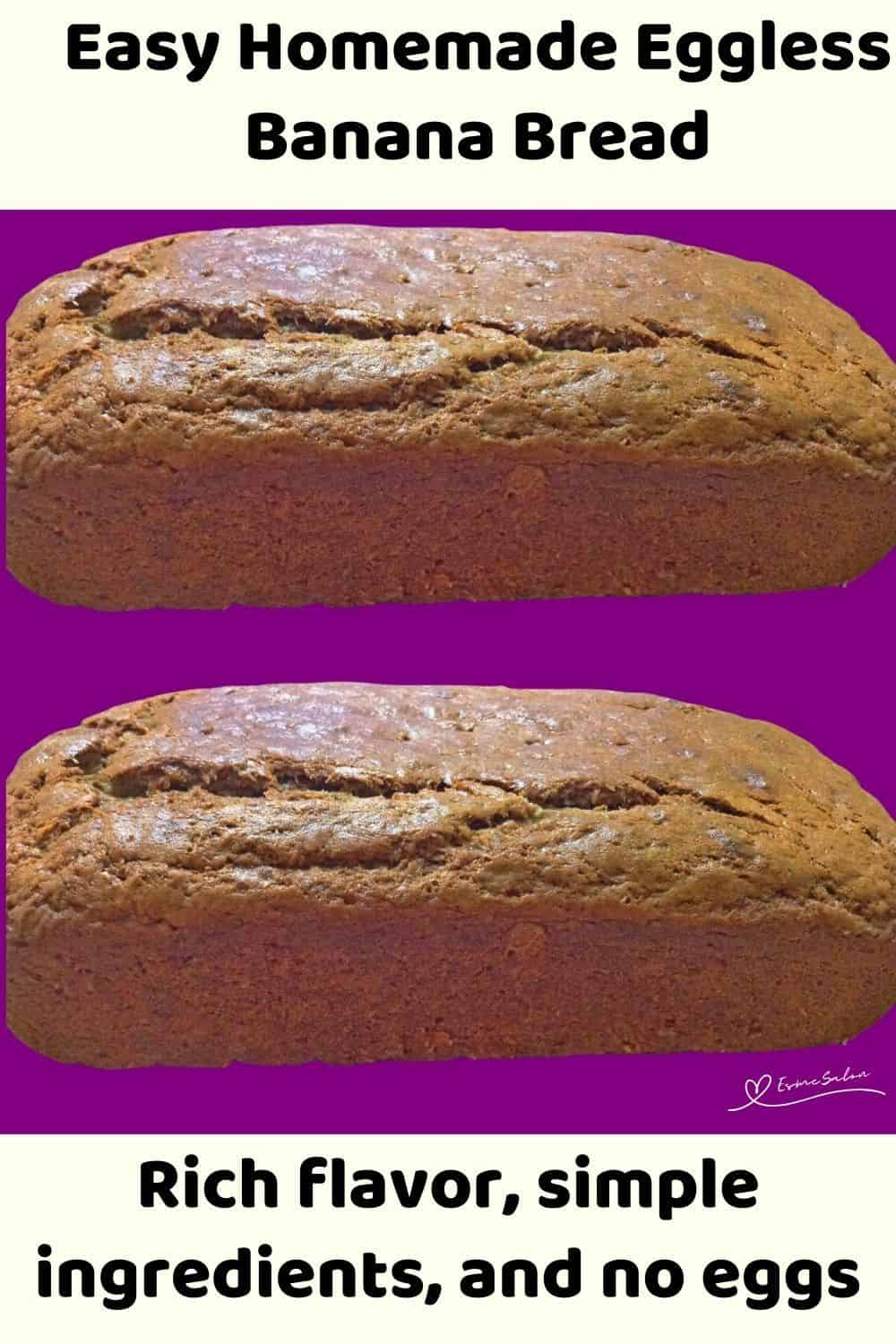 an image of an Eggless Banana Bread on a cooling rack