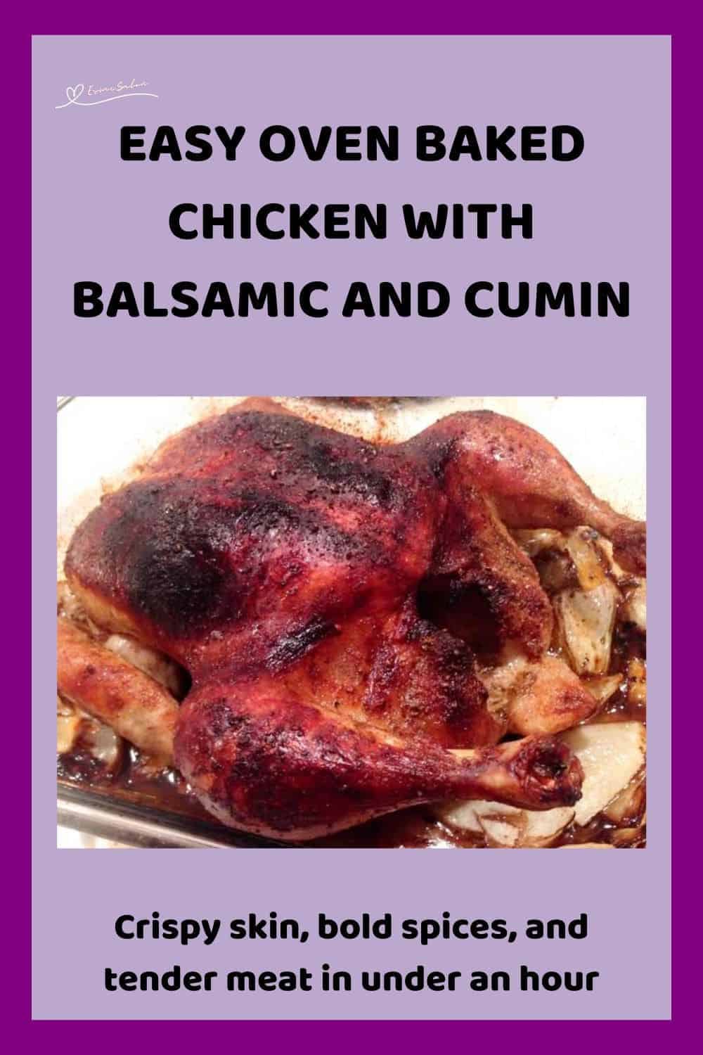 an image of a whole Cumin Balsamic Roasted Chicken