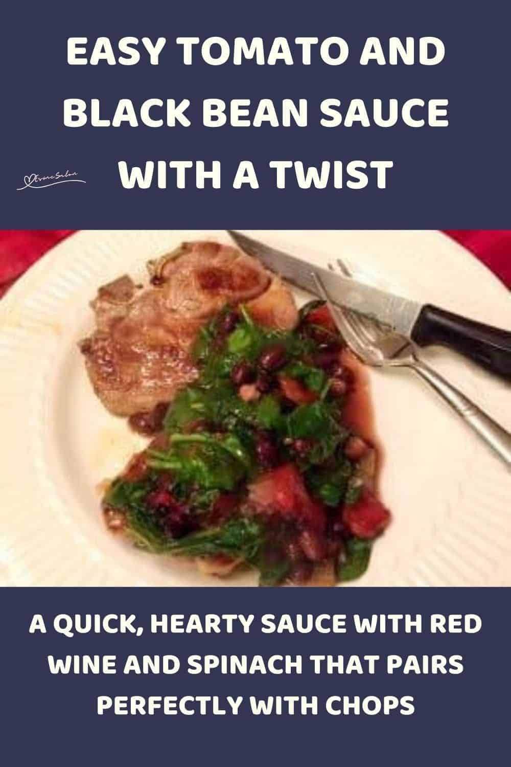 an image of Tomato and Black Bean Sauce with Pork chops