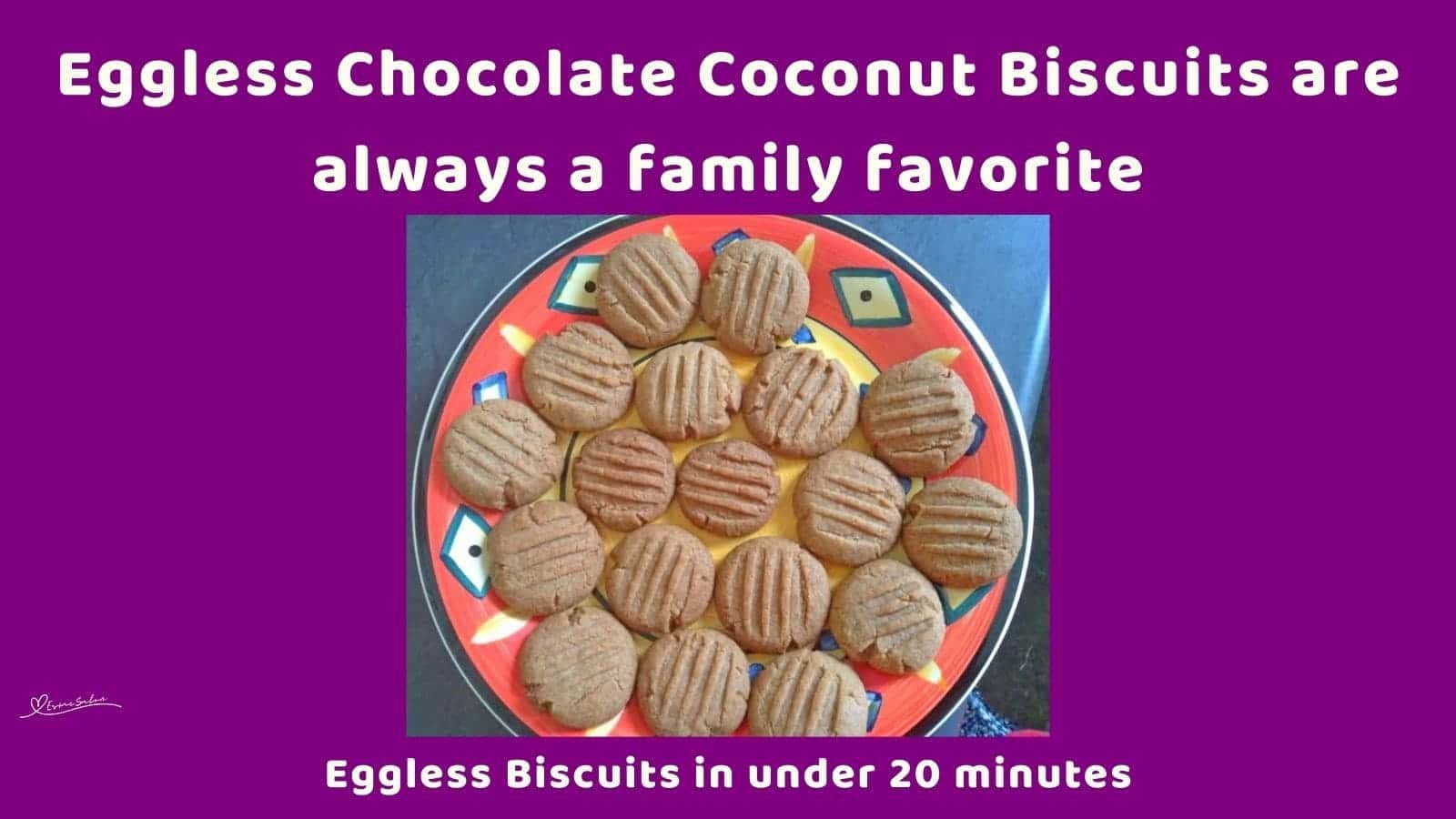 an image of Eggless Chocolate Coconut Biscuits