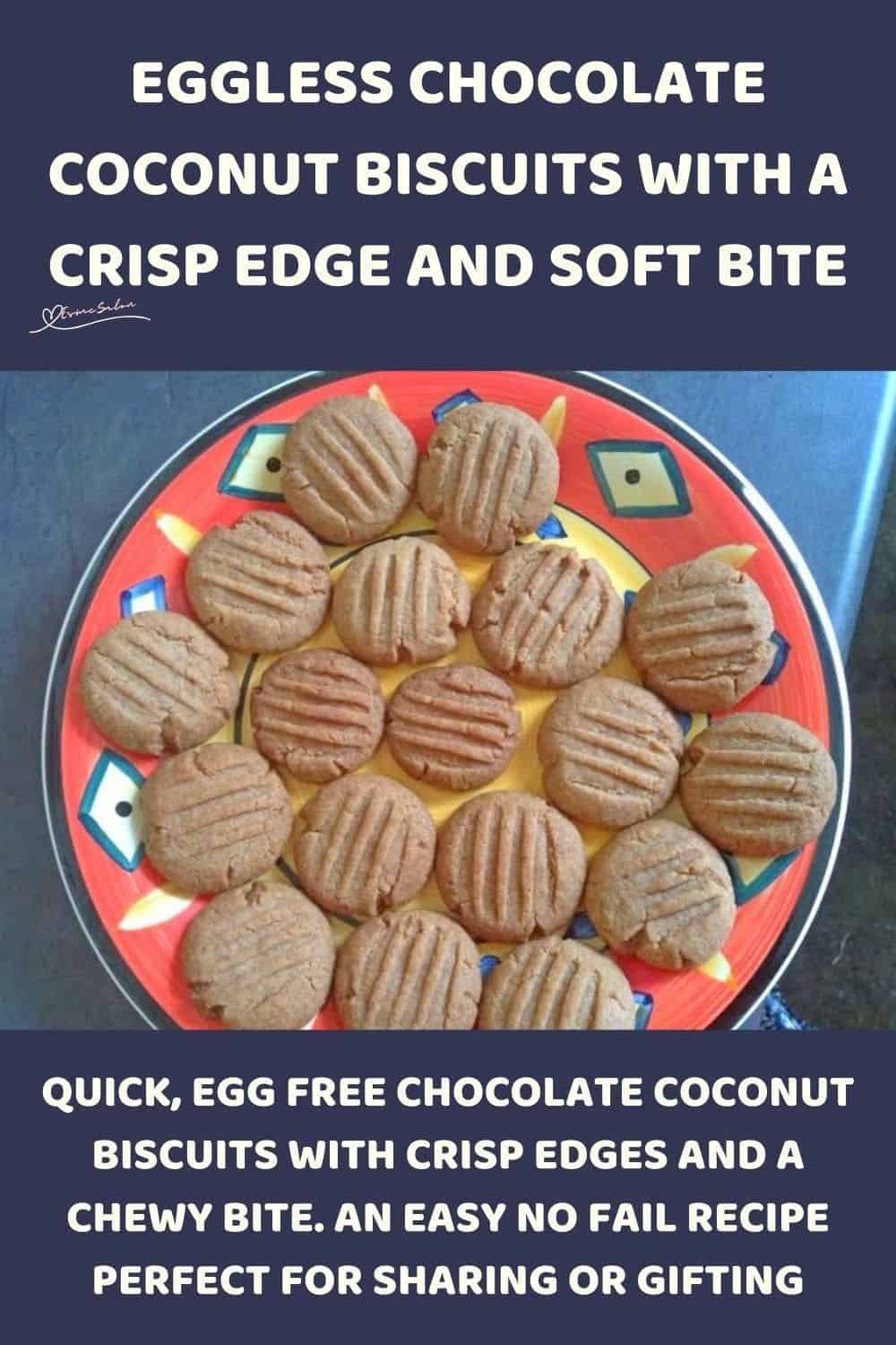 an image of Eggless Chocolate Coconut Biscuits