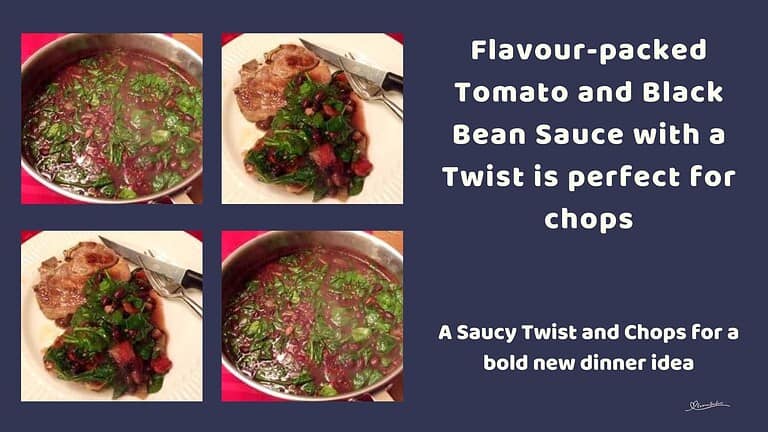 an image of Tomato and Black Bean Sauce with Pork chops