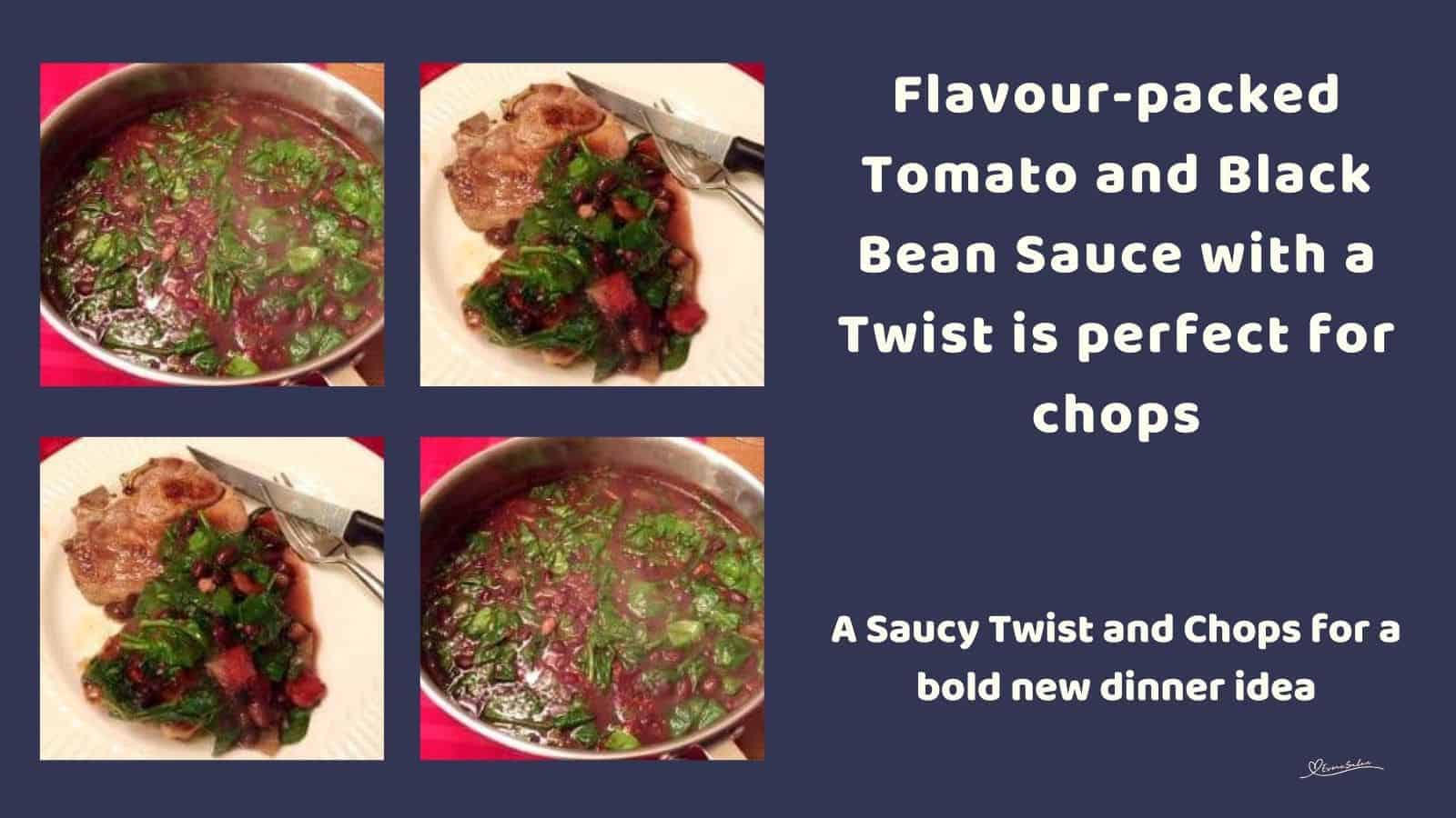 an image of Tomato and Black Bean Sauce with Pork chops