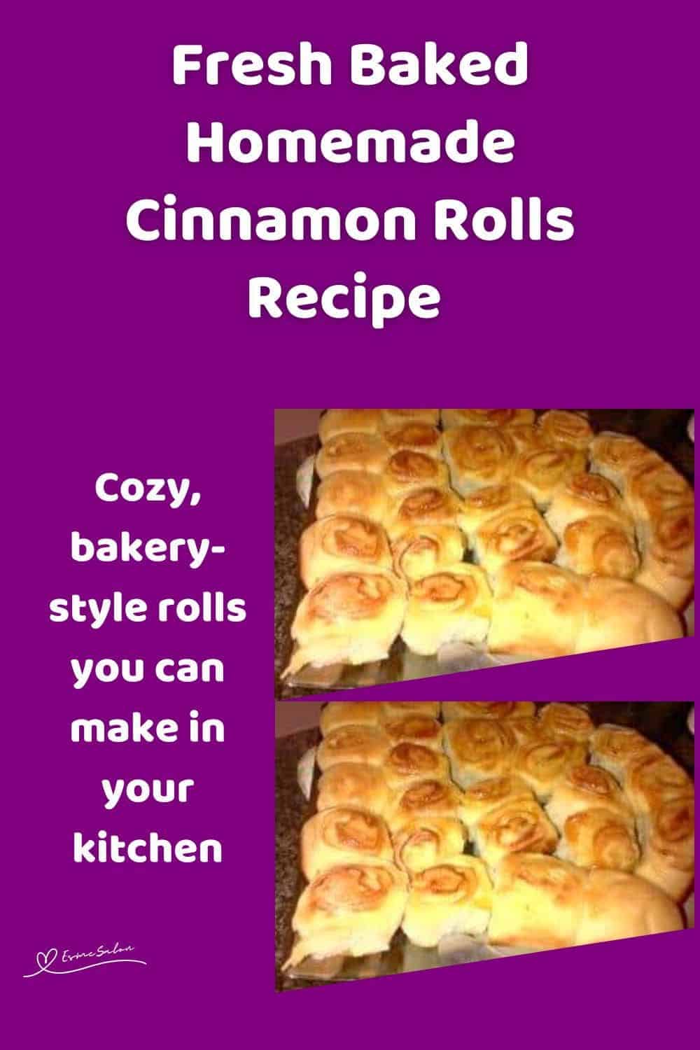 an image of a baking tray with Homemade Cinnamon Rolls