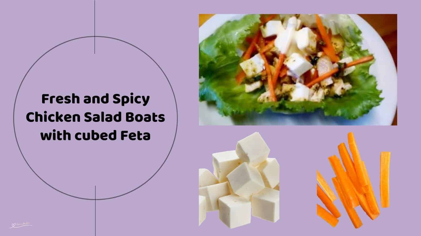 an image of a Spicy Chicken Salad Boats on lettuce