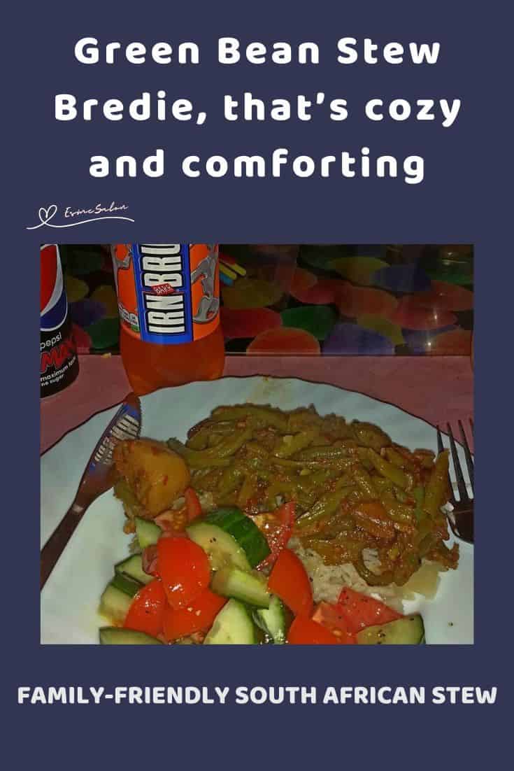 an image if a plate with Green Bean Stew Bredie