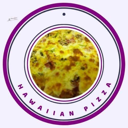 an image of a Hawaiian Pizza on 2 ingredient dough base
