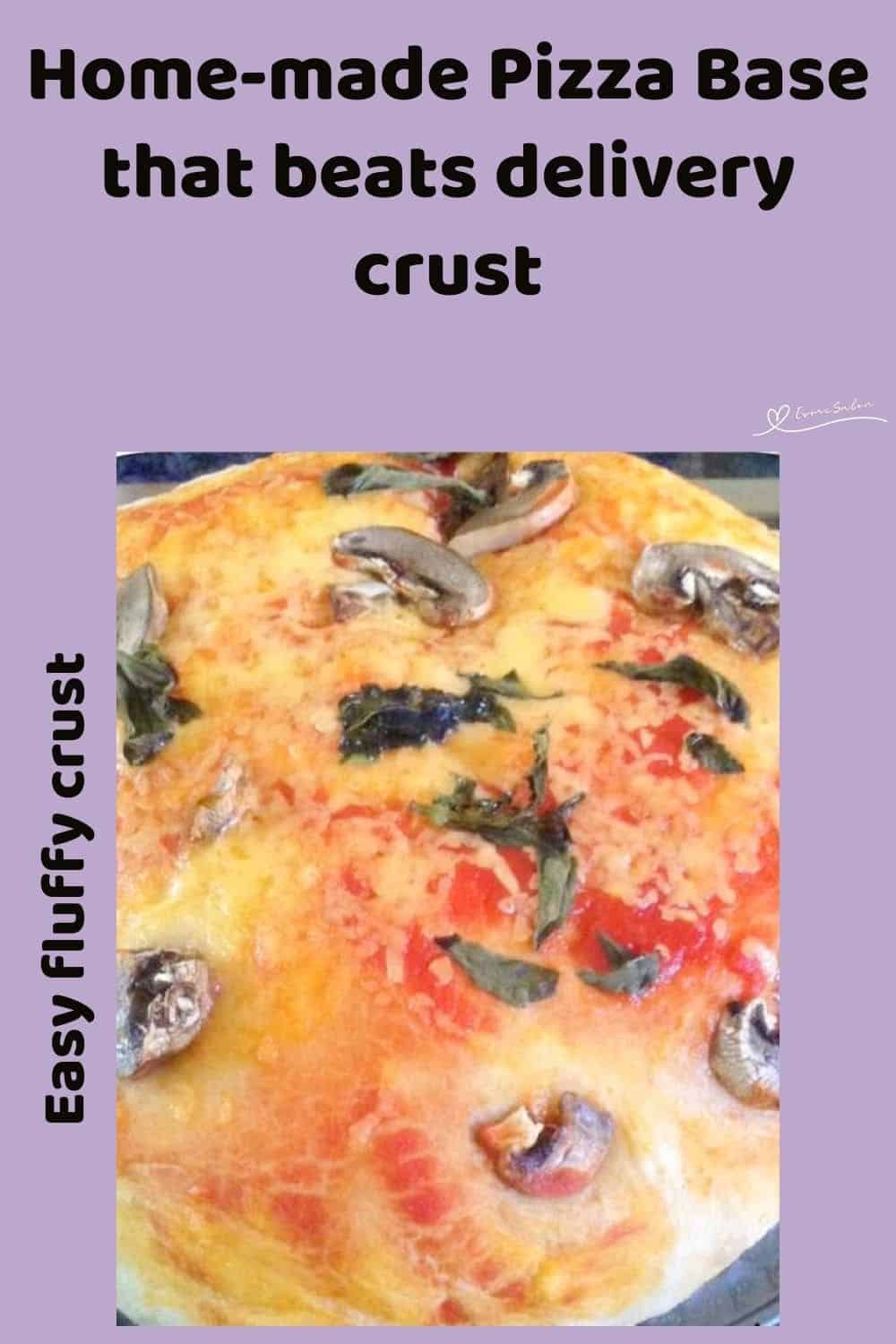 an image of Home-made Pizza Base with topping and baked