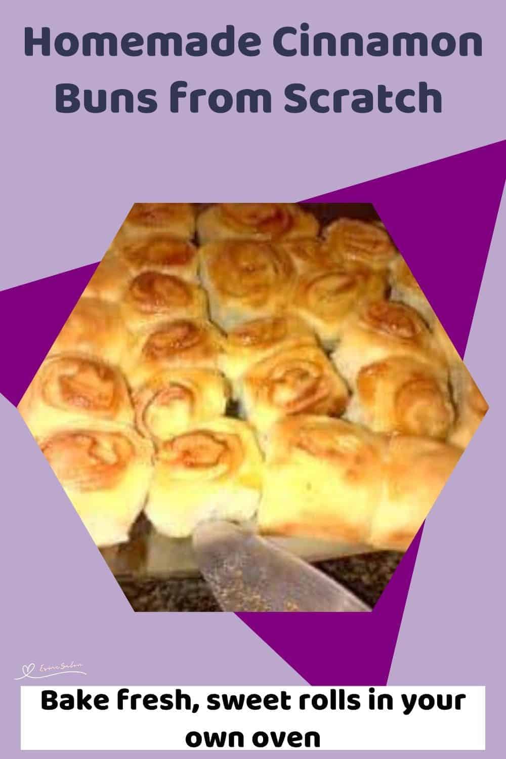 an image of a baking tray with Homemade Cinnamon Rolls