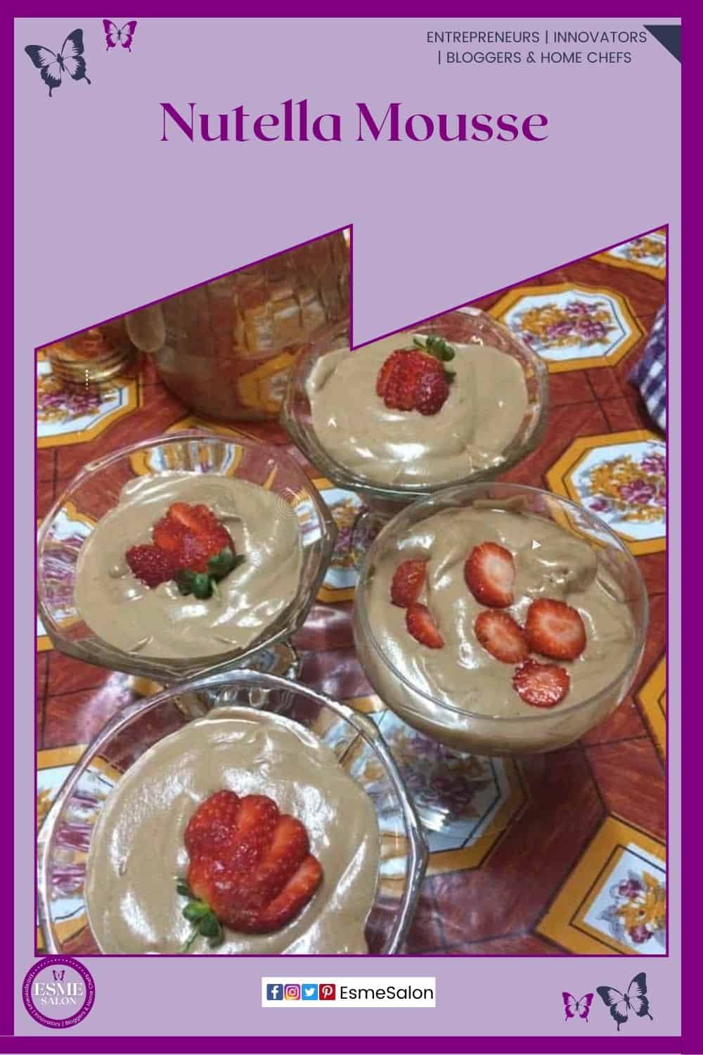 an image of parfait glasses with with Nutella Mousse