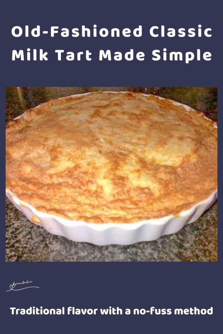 an image of a Classic Milk Tart in a white fluted dish