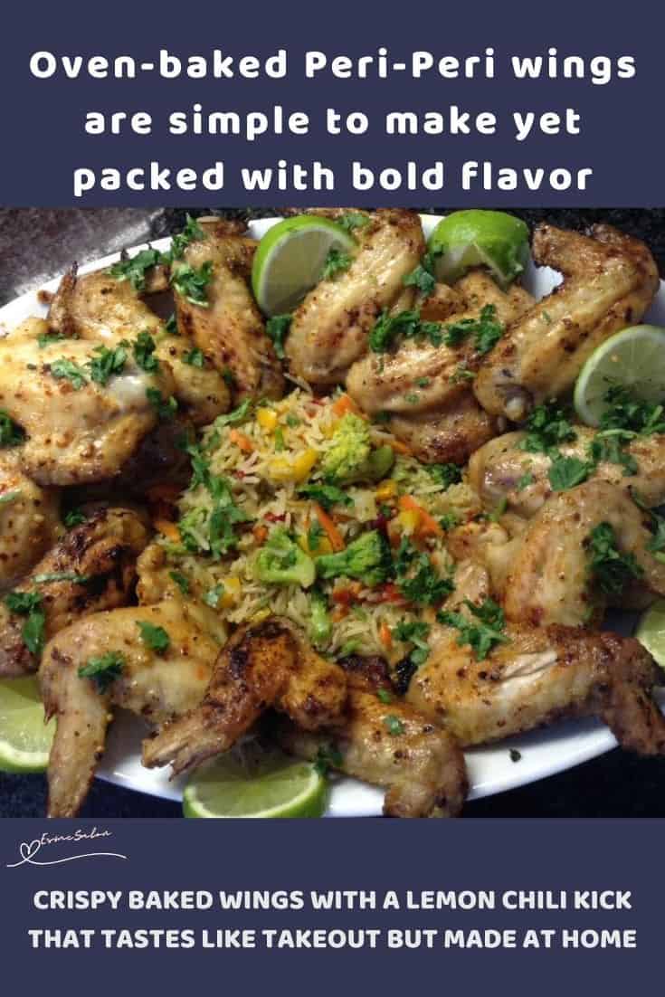 an image of Peri-Peri Chicken Wings on a white platter