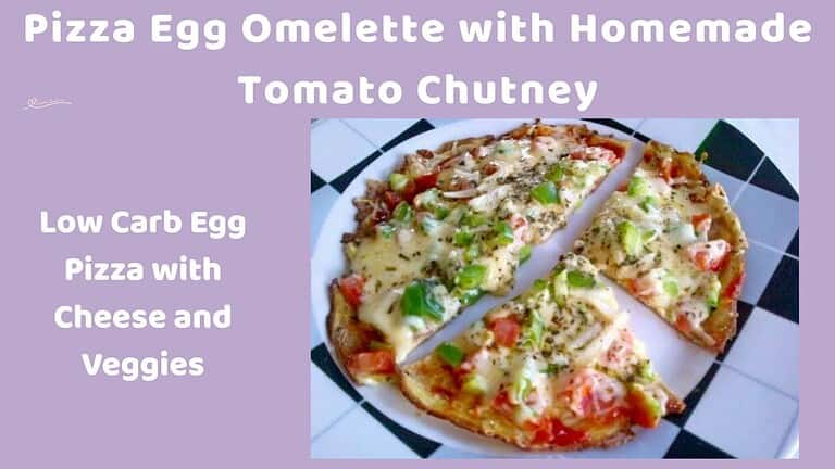 an image of a Pizza Egg Omelette cut into 4 slices