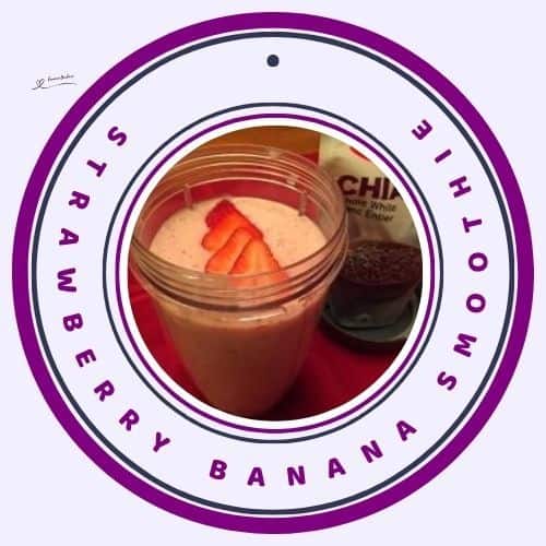 an image of a Quick and Easy Strawberry Banana Smoothie in a bullet blender