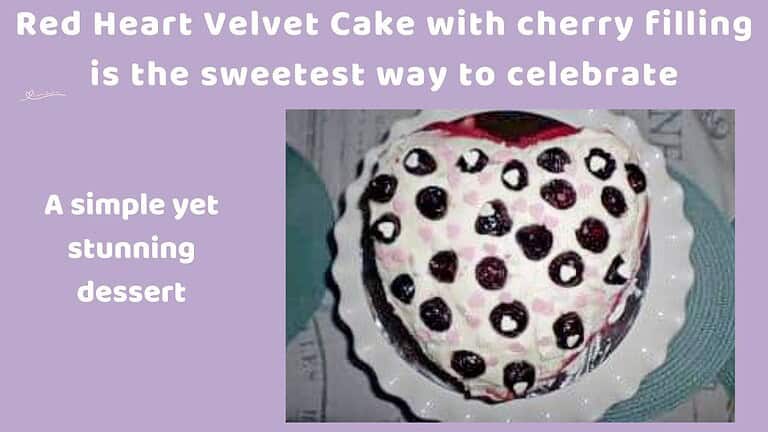 an image of a Heart shaped Red Velvet Cake
