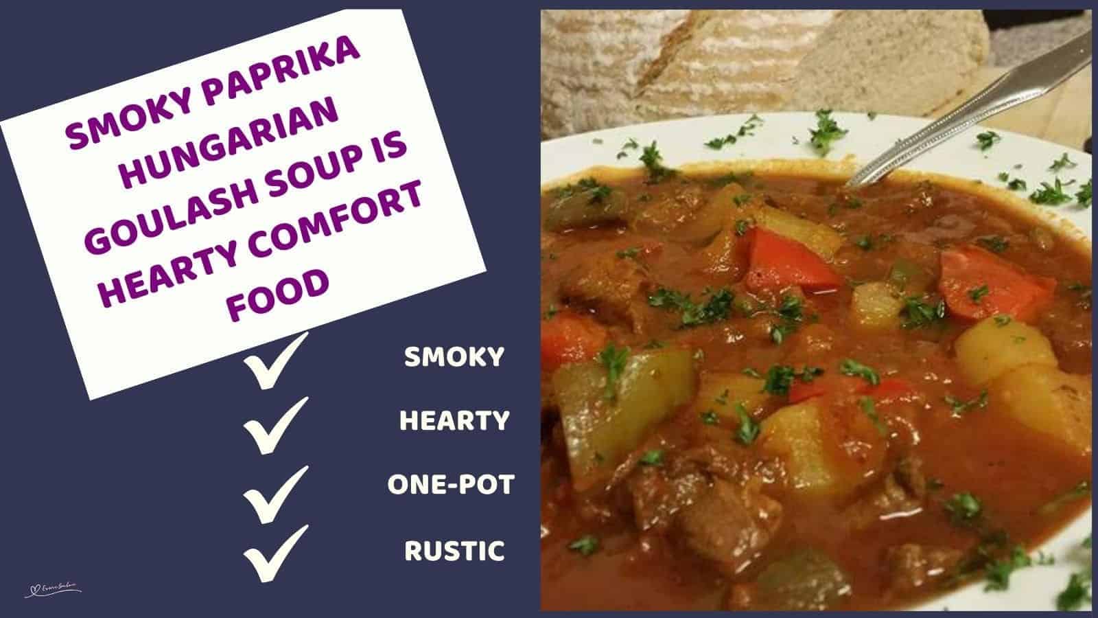 an image of a bowl of Hungarian Goulash Soup