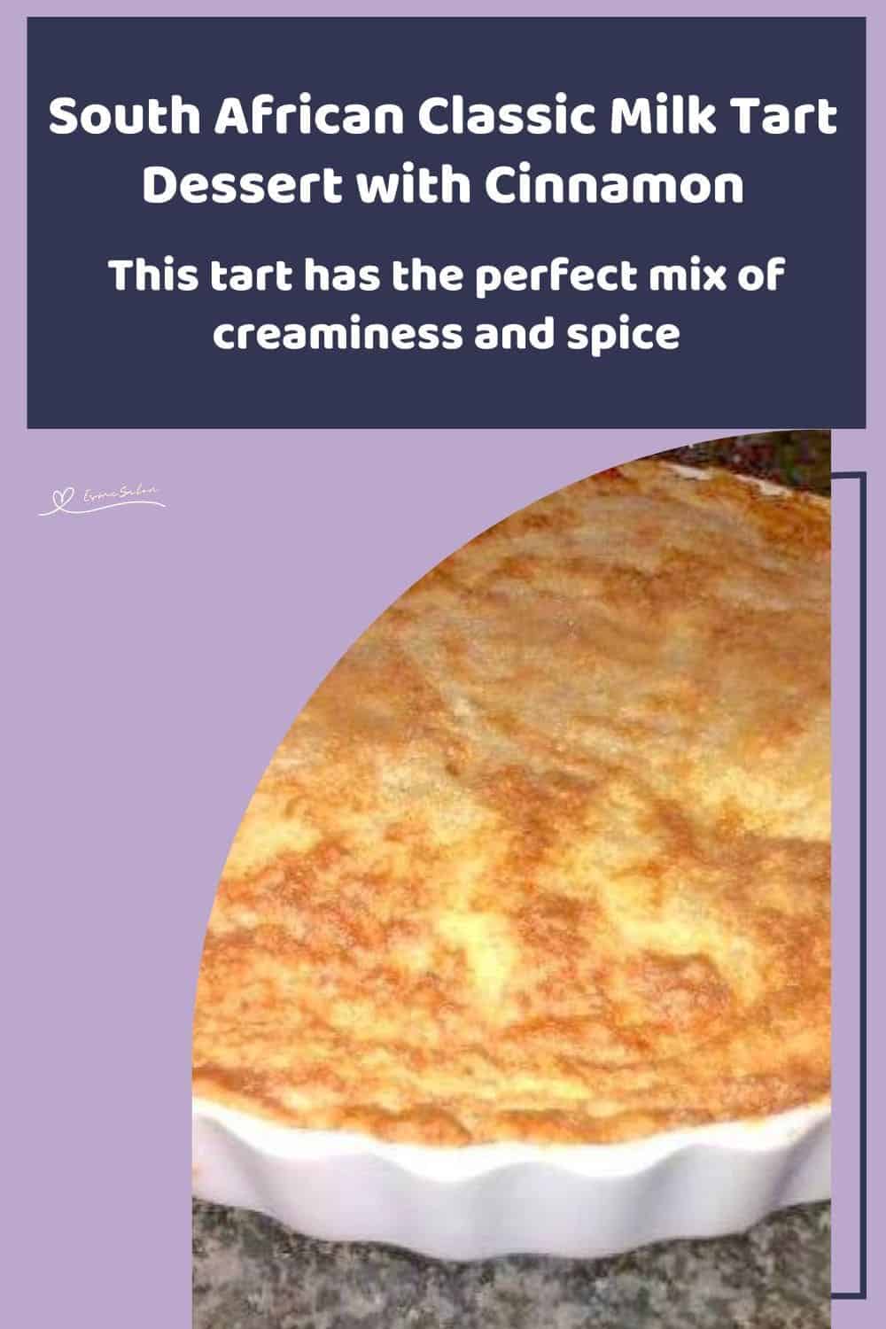 an image of a Classic Milk Tart in a white fluted dish