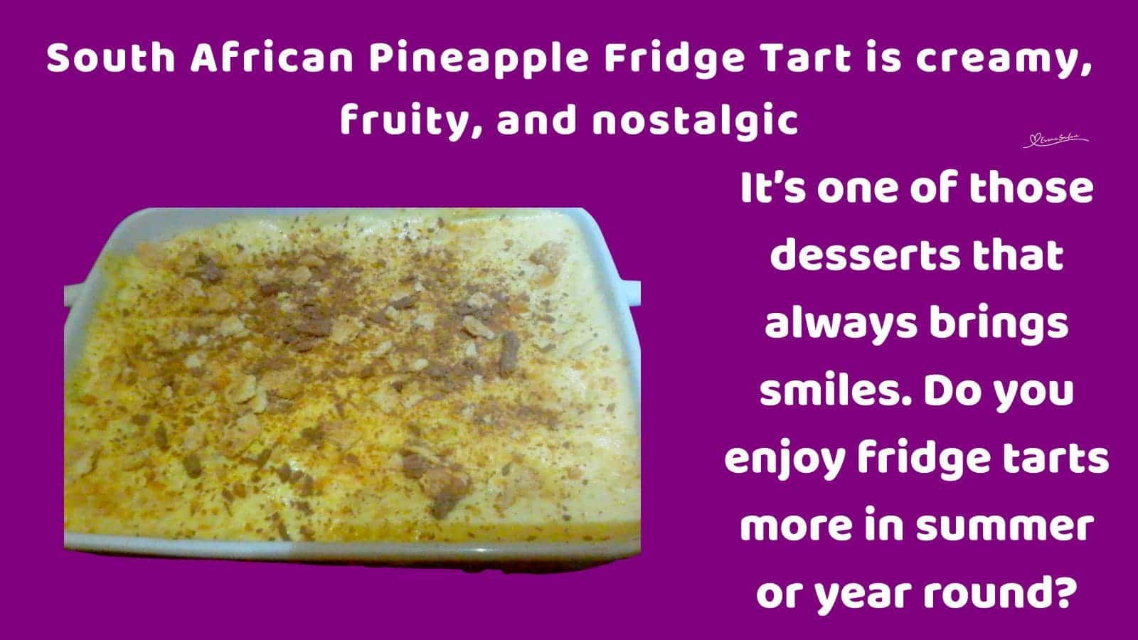 an image of a South African Pineapple Fridge Tart with flake topping