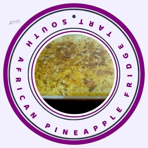 an image of a South African Pineapple Fridge Tart with flake topping