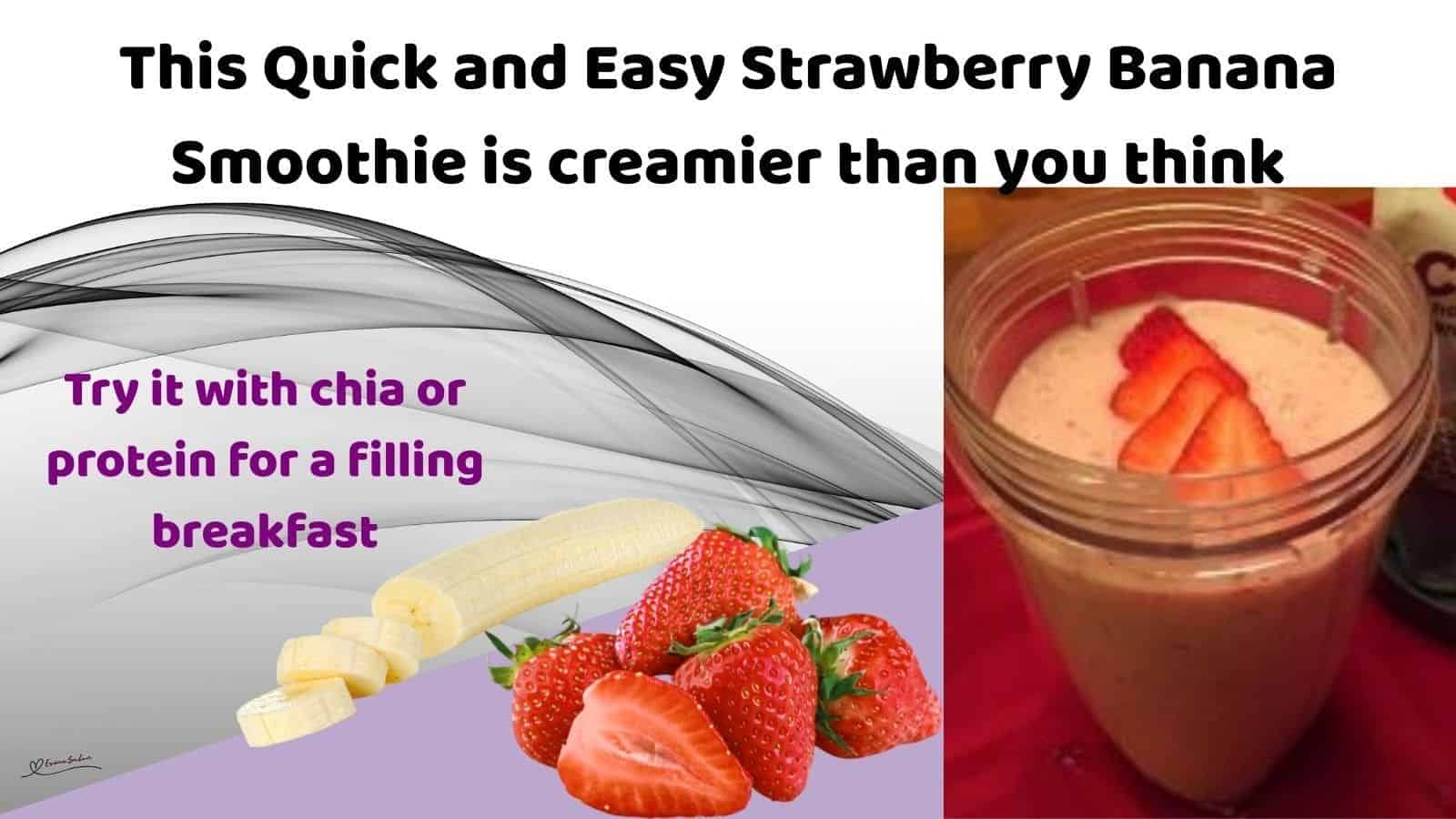an image of a Quick and Easy Strawberry Banana Smoothie in a bullet blender