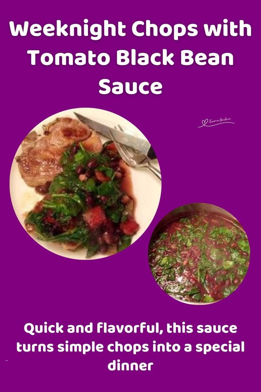 an image of Tomato and Black Bean Sauce with Pork chops