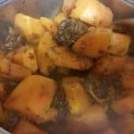 Butternut, meat, onions cooked as a stew