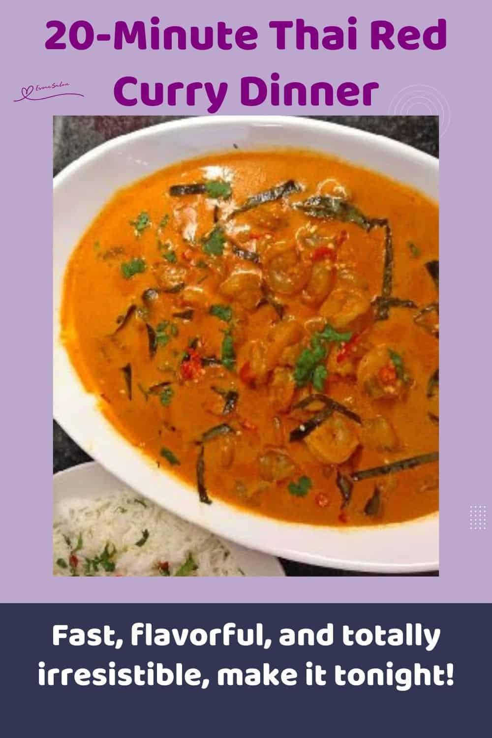 an image of a platter with Thai Red Prawn Curry