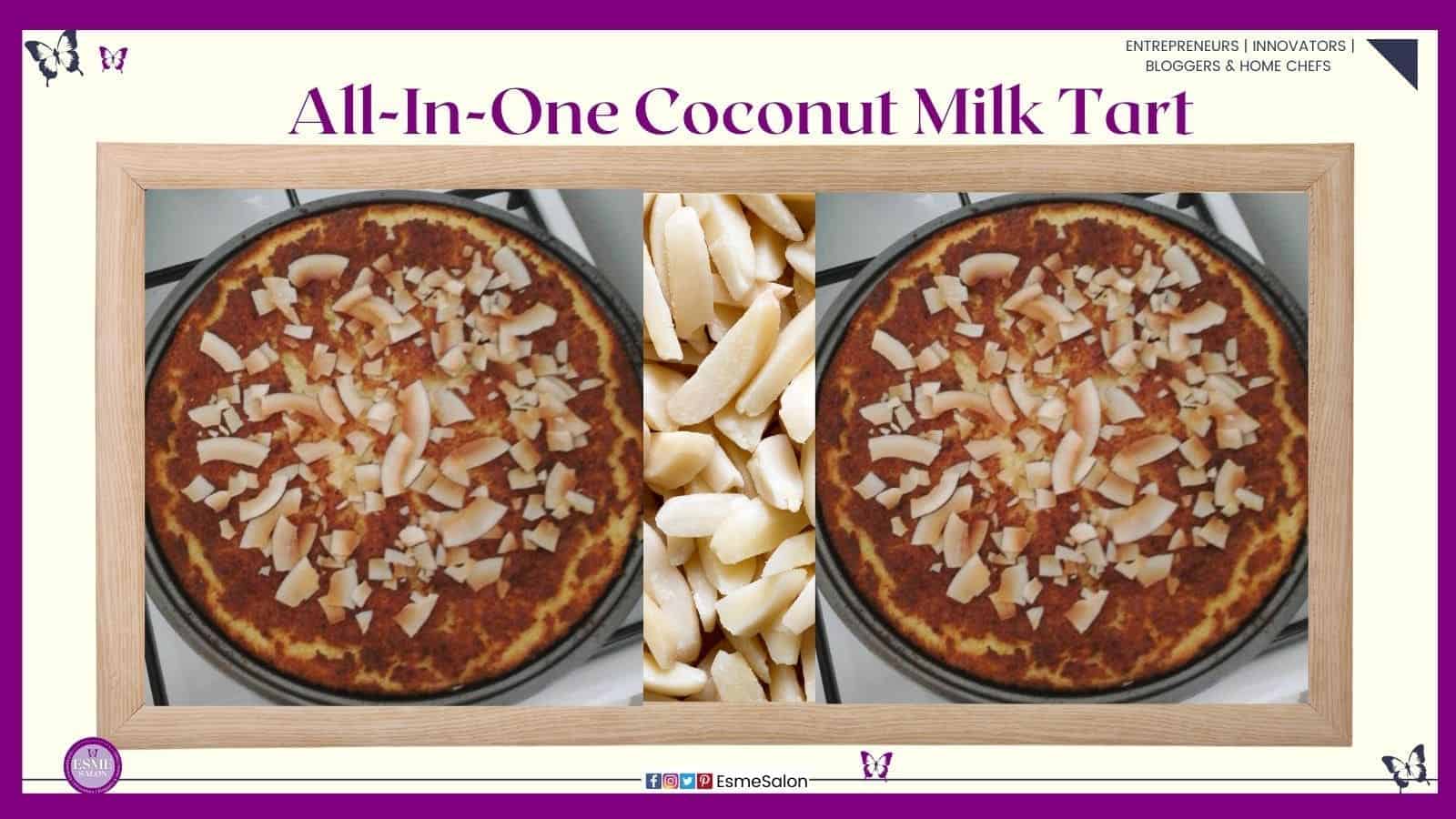 an image of a All-In-One Coconut Milk Tart with slivered almonds