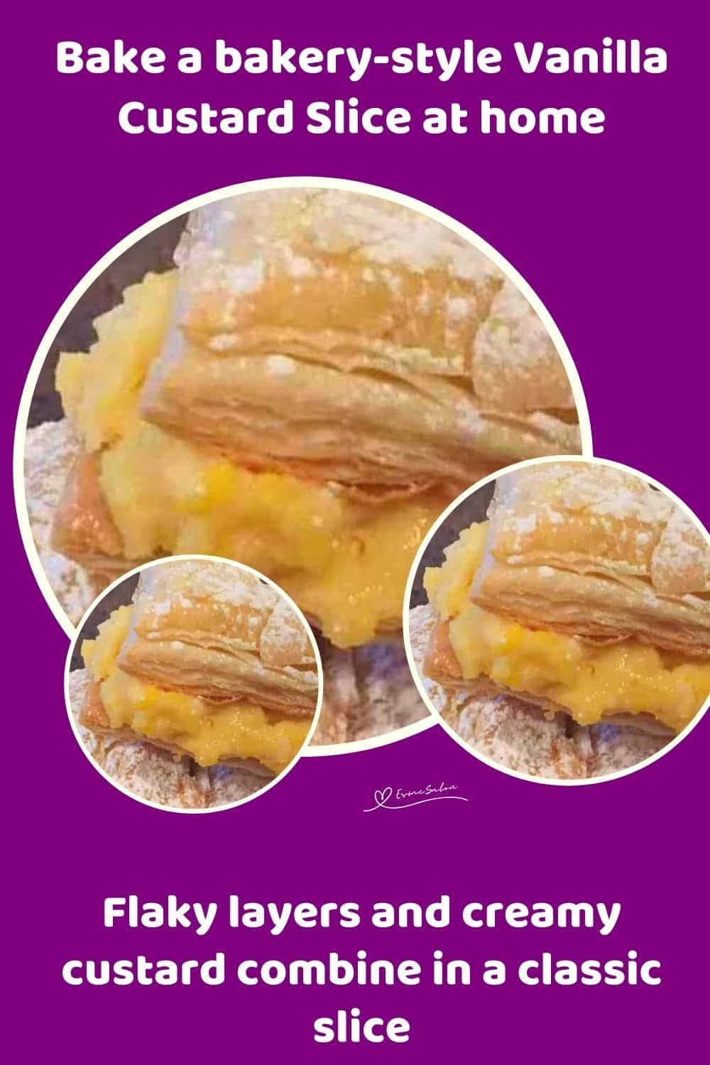 an image of Vanilla Custard Slices dusted with powdered sugar