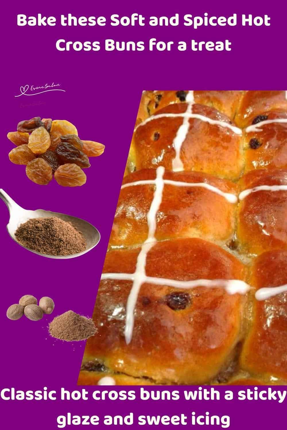 an image of Soft and Spiced Hot Cross Buns
