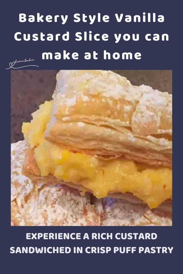 an image of Vanilla Custard Slices dusted with powdered sugar