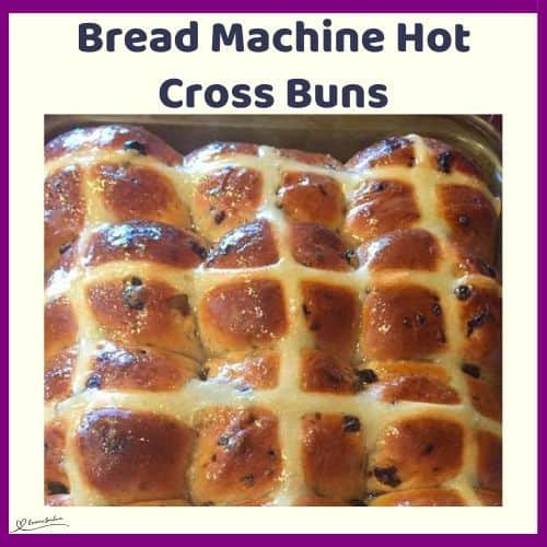 an image of a pan filled with Bread Machine Hot Cross Buns