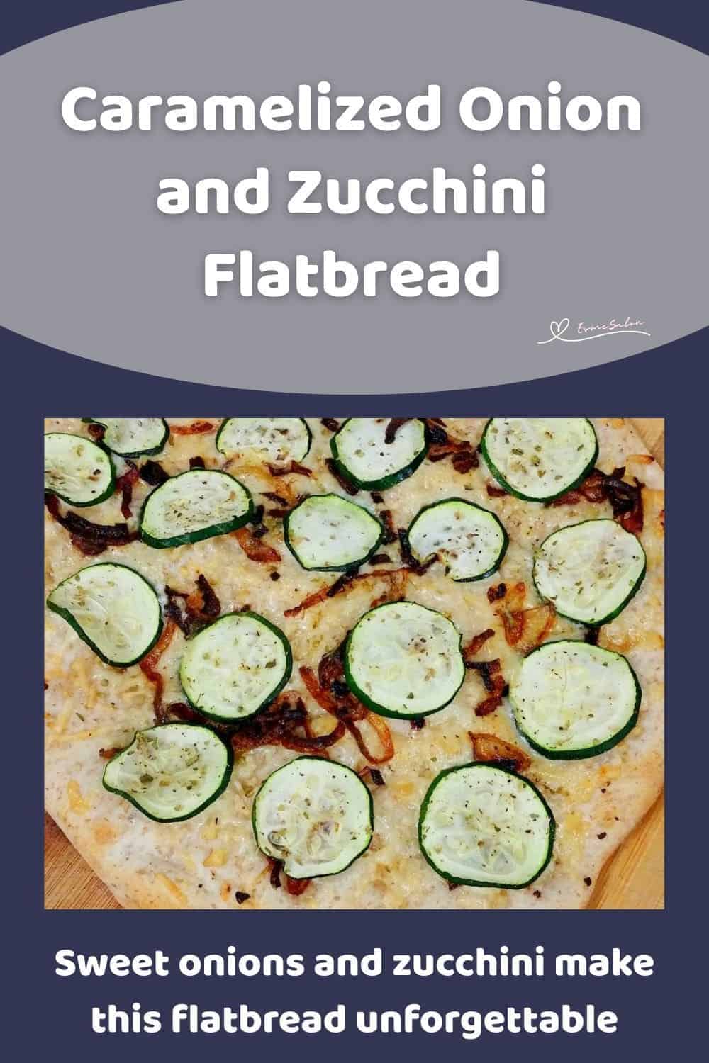 an image of a Zucchini Flatbread with caramelized onion