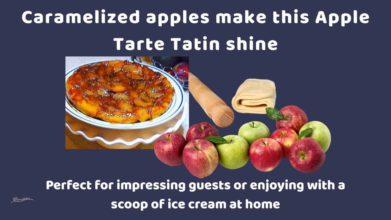 an image of an Apple Tarte Tatin, A French upside down apple cake